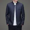 Traje Zhongshan Estilo Nuevo Primavera y Otoño 2026, Traje Occidental Estilo Nacional, Traje de Cuello Alto para Persona de Mediana Edad, Ropa Formal Estilo Chino, Traje Tang, Atuendo de Papá, Chaqueta