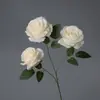 Flores Artificiales, Rosa Anna de Tres Cabezas, Arreglo Floral de Piso para Salón de Bodas, Decoración del Hogar, Flores Falsas, Venta al por Mayor desde Fabricante, Flores de Seda para Hotel