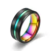 Moda europea y americana 2023 nuevo estilo nuevo color anillo bicolor borde inclinado morado negro fábrica fuente de suministro transfronteriza