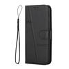 Adecuado para funda de teléfono Google 10A, Cartera tipo billetera de piel de becerro a rayas de color sólido Samsung S26, Redmi Turbo 3