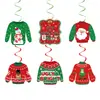Banner Navideño Transfronterizo Feliz Navidad Set de Decoración Colgante en Espiral Decoración para Pasteles Decoraciones para Fiestas