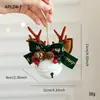 Cascabel de Navidad transfronterizo, asta de ciervo, lazo, piña, cascabeles, colgantes mixtos para árbol de Navidad, ventana, decoración colgante para coche