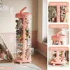 Contenedor de almacenamiento de juguetes para niños de gran capacidad, contenedor transparente de exhibición de pie para almacenamiento de peluches, estante de almacenamiento Jellycat