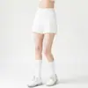 Novos Shorts Esportivos Falsos de Duas Peças para Mulheres, Roupa Externa, com Bolsos, Largos, de Secagem Rápida, Anti-Exposição, para Corrida, Fitness