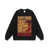 Camiseta de Manga Corta Estilo Bf Nacional Trendy Suelta para Pareja Retro Callejera con Estampado de Dibujos Animados Lavado Antiguo para Hombre y Mujer