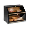 Caixa de Bolo de Madeira Transfronteiriça Caixa de Armazenamento de Pão Caixa de Pão de Bambu com Vidro Transparente Caixa de Armazenamento de Cozinha de Camada Dupla