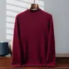 Suéter 100% cachemira pura para hombre, cuello medio alto de doble capa, nuevo suéter de punto cálido Otoño/Invierno 2026, camiseta de capa base