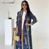 Cárdigan de Comercio Exterior Europeo y Americano Transfronterizo Otoño e Invierno Estampado Retro Elegante y con Estilo Holgado Versátil Abrigo Largo para Mujer en Stock