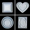 Proveedores de fabricantes pegamento de cristal tamaño de mesa pequeño ovalado amor rectangular redondo mesa taza de té base molde de silicona