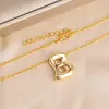 Transfronterizo Globo Caliente Latón Brillante Burbuja Lindo Gordito 26 Inglés Plata Letra Colgante Collar Mujeres