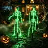 Luces de cadena de Halloween transfronterizas, luces de suelo de calavera, luces decorativas de ambiente para patio exterior y césped alimentadas por energía solar, esqueleto simulado