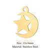 Paquete de 5 colgantes de acero de titanio con forma de estrella de cinco puntas y seis puntas, de acero inoxidable, con forma de luna y ocho estrellas, accesorios de joyería para hacer tú mismo.
