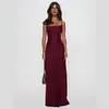 Chica Sexy Caliente Francesa Estilo Europeo y Americano Tirantes Cruzados en la Espalda Ajustado Tirante Falda Larga Vestido Jacquard sin Espalda para Mujer