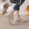 Otoño 2026 Nuevas Botas Martin Retro de Cuero Suave Suela Gruesa para Aumentar la Altura Puntera Redonda Con Cordones Cremallera Lateral Suela Suave Antideslizantes Zapatos Individuales