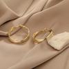 Nova moda de três camadas cruz c-ring 925 brincos de agulha de prata geométrica das mulheres banhado a ouro brincos bugigangas