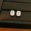 Pendientes de Botón Geométricos Minimalistas de Circonita de Moda, Pendientes de Personalidad Estilo Fresco, Pendientes de Lujo Ligero de Gama Alta al por Mayor