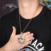 Colgante con retrato de lobo de Jinao Jewelry, circonita completa, estilo hip hop, serie masculina, accesorios
