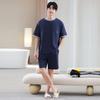 Pijama Curto de Algodão Puro Estilo Coreano Solto Simples Casual Roupa de Casa Terno para Jovens e Meia-Idade Que Pode Ser Usado Fora no Verão