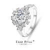 Venda Direta da Fábrica Anel de Lanterna Flor de Botão Diamante Simulado Anel de Prata S925 Anel de Casamento Feminino Coroa de Rainha Luxo Leve Transfronteiriço