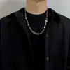 Colar masculino de aço titânio, não desbota, de alta qualidade, versátil, joias da moda hip-hop, acessórios retrô simples e únicos para mulheres