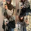 Chal Triangular de Rayas Estilo Coreano Extra Cálido para Mujer en Otoño e Invierno, Grueso y Versátil, Accesorios de Bufanda Exterior Tejida