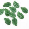 Hoja de pluma 17*28mm vidrio Hoja de manzana diy horquilla hecha a mano hosta flor flor envuelta flor atada material de hoja de flor