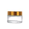 Frasco Fosco, Frasco para Creme com Tampa Dourada, Frasco de Embalagem para Creme Facial, Frasco Dosador Cosmético, Frasco de Vidro para Creme para Olhos 5-100g
