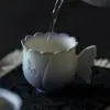 Taza Maestra Mariposa Niebla Morada Degradada Pintada a Mano, Taza de Té Personal Exquisita, Taza Individual para Juego de Té Kung Fu