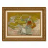 Pintura a Óleo Estilo Europeu Frutaria Natureza Morta Moldura Dourada Vintage Arte de Parede Decorativa para Sala de Jantar, Sala de Estar ou Hall de Entrada