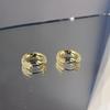 Aretes Nicho Diseño Sentido Brillantes Alto Sentido Lujo Ligero Aretes de Botón Femeninos Elegantes Europeos y Americanos Anillo de Taladro Completo Zircón Oreja
