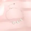 Pulsera de Plata de Ley S925 con Mariposa de Hielo Triturado y Brillo para Mujer, Cadena de Doble Capa, Diseño de Mariposa Dulce y Moderno, Mismo Estilo que en la Plataforma, Adecuada para Regalar