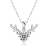 Collar de Plata S925 Cubo de Azúcar Moissanita Cadena Ligera de Lujo para Clavícula Colgante para Mujer Moda y Elegancia En Stock Venta al por Mayor Transfronteriza