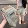 Shorts Jeans Plus Size Americano Retrô Emagrecedores para Mulheres, Estilo Fino de Verão para Meninas Gordinhas, Calças Curtas Estilosas e Sexy