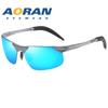 Óculos de Sol de Alumínio-Magnésio para Homens, Óculos de Sol com Meio Aro de Metal para Dirigir 8177, Óculos de Sol Polarizados que Mudam de Cor para Esportes de Ciclismo