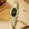 Relógio Feminino Pequeno Dourado Relógio Levemente Luxuoso Temperamento Alto Padrão Marca Famosa Feminino Feminino Relógio Mostrador Pequeno Pulseira Relógio de Quartzo Presente