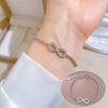 [acero de titanio de cuerpo completo] horno oro real circonita hip hop pulsera dorado moda temperamento coreano simple lujo nicho