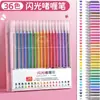 Plumas de gel con brillantina, marcadores fluorescentes coloridos para niños, marcadores específicos para estudiantes, marcadores para diarios, marcadores resaltadores, al por mayor