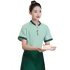 Novo uniforme de trabalho de manga curta estilo chinês para garçons para o verão em hotéis, restaurantes, casas de chá, fazendas e restaurantes de hot pot