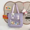 Bolsa transparente estilo japonês, estilo universitário, de alta aparência, para eventos de anime com design de urso de desenho animado, mochila estudantil de grande capacidade para aulas de reforço
