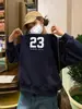 Otoño e Invierno Nuevo Diseño Americano de Nicho con Estampado Digital Moda Versátil Ropa Exterior Casual Estilo Deportivo Sudadera Holgada para Mujer