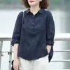 Nueva blusa de mujer, ligera, elegante, de jacquard, vintage, de manga media, con cuello, adelgazante y que favorece la figura