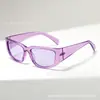 Nuevas gafas de sol rectangulares estrechas de montura completa, con patillas anchas, estilo callejero retro americano, versátiles para fashionistas