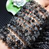 Accesorios DIY Cuentas Dispersas Cristal de Cabello Negro Natural Cuentas Dispersas de Cristal de Cabello Semielaboradas Pulsera Cuentas de Buda Accesorios