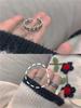 Anel punk feminino de prata esterlina 925 distinto vintage distinto antiquado boca aberta rosto sorridente multicamadas moda versão coreana