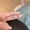 Pendientes elegantes de plata S925 con borlas largas y microincrustaciones de perla y estrella, con personalidad envolvente, para niñas.