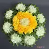 Coroa de Flores Qingming com 50 Crisântemos, Flores de Seda, Flores de Tecido para Adoração, Fabricante Especializado em Oferendas para Cemitério e Mausoléu do Festival Qingming