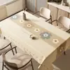 Toalha de Mesa Floral Simples Impermeável e à Prova de Óleo Não Lavável Retangular 2025 Novo Estilo Luxo Leve High-End Toalha de Mesa de Café