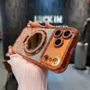 Soporte de espejo de maquillaje con purpurina adecuado para funda de teléfono iPhone 18 PRO MAX con diamantes de imitación galvanizados Apple 17 a prueba de caídas 16