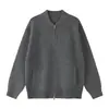 Ropa Vintage Yidao Otoño 2026 Nuevo Retro Japonés Sencillo Color Sólido Cuello de Béisbol Cremallera Doble Suéter Cárdigan para Hombre