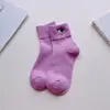Calcetines de moda con estampado de vaca lindos para comercio exterior transfronterizo, calcetines de media caña bordados de dibujos animados para mujer, calcetines versátiles divertidos y elegantes de Zhuji